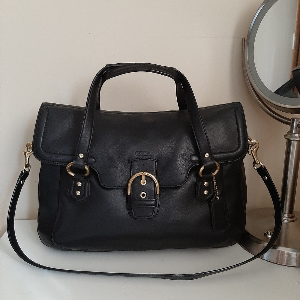 Coach Campbell Large Leather Eva Flap Satchel